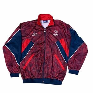 VTG 1992-93 Aberdeen Football Club Umbro Track Jacket Men’s Small Red Retro